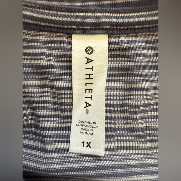 NWT Athleta Women’s Cloudlight Whisper Stripe Medieval Violet Muscle Tank - Picture 4 of 6